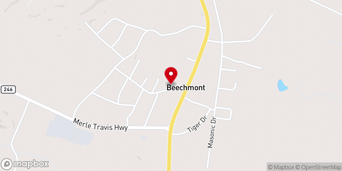 Map showing location of Beechmont Baptist Church