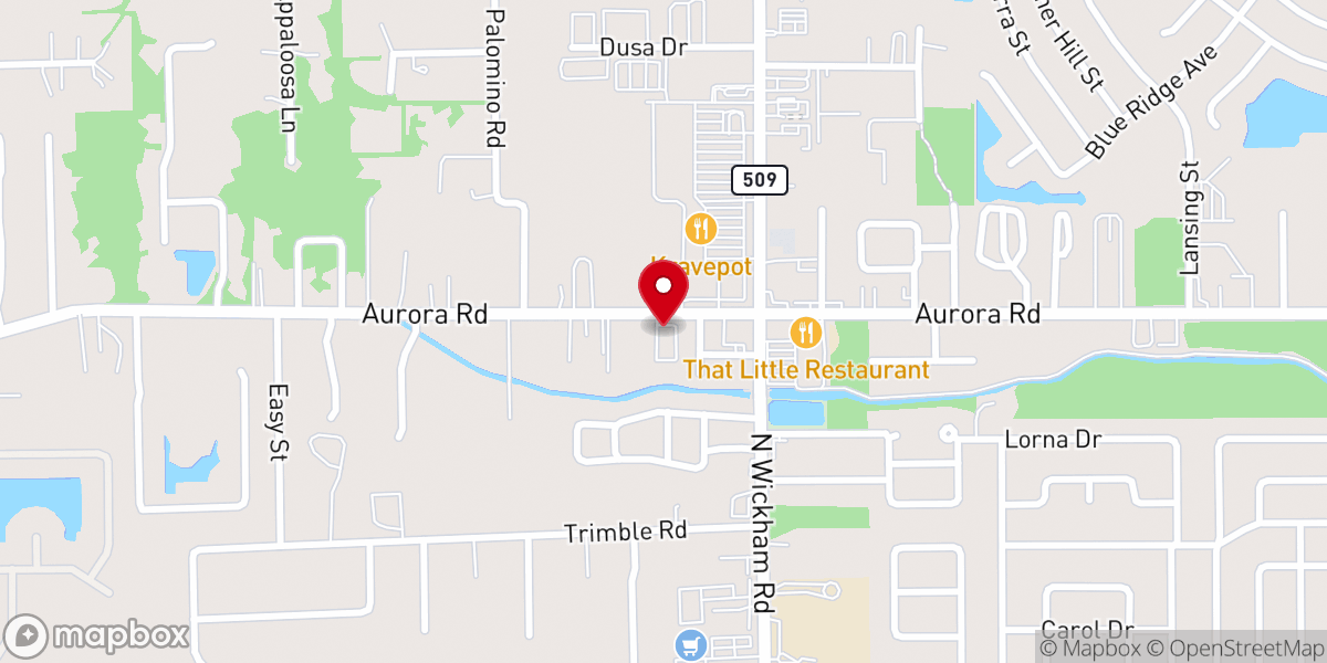 Map showing location of Beacon Baptist Church