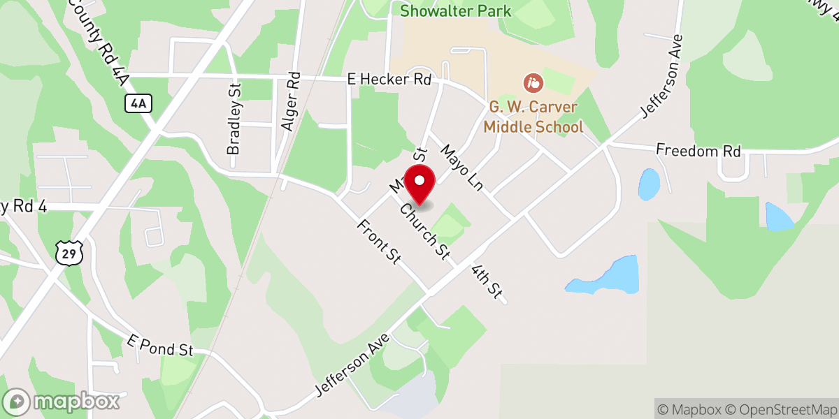 Map showing location of Century United Methodist Church