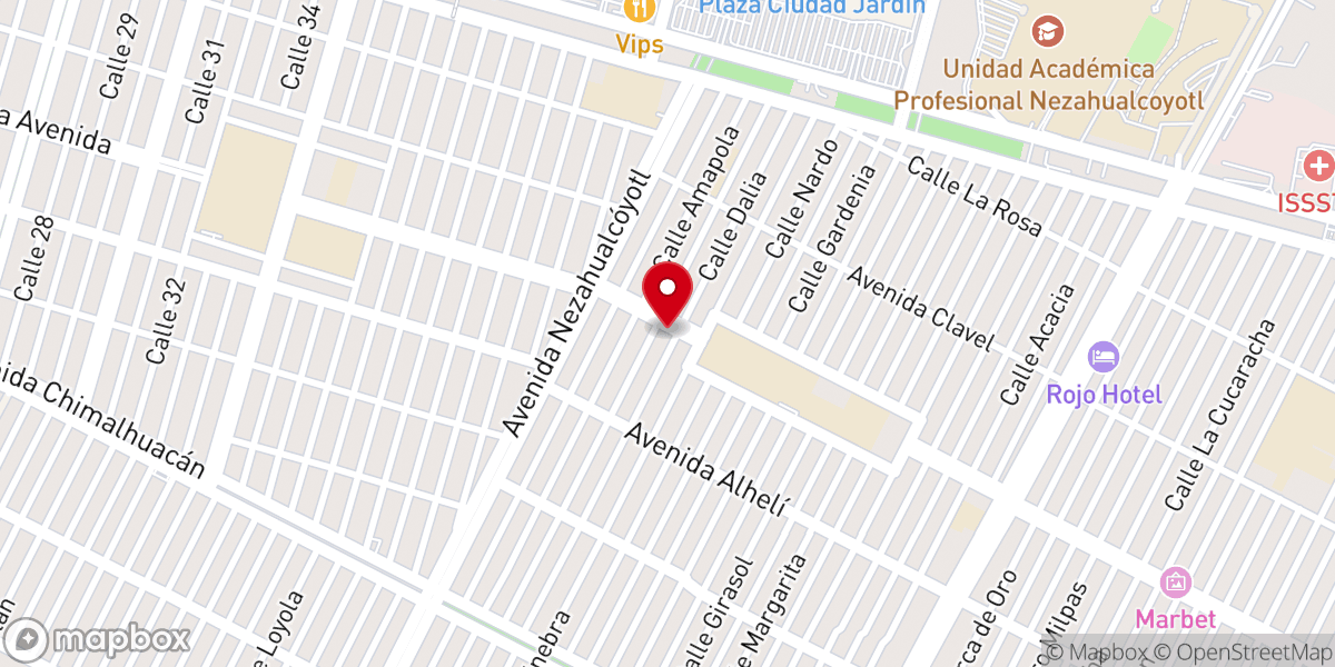 Map showing location of Iglesia de Cristo Casa de Deleite Nezahualcóyotl - Ministerios Ebenezer