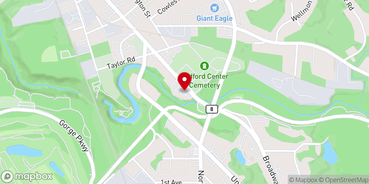 Map showing location of Bethesda Baptist Church