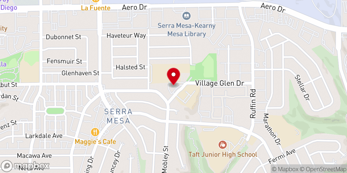 Map showing location of Roman Catholic Korean Community of San Diego