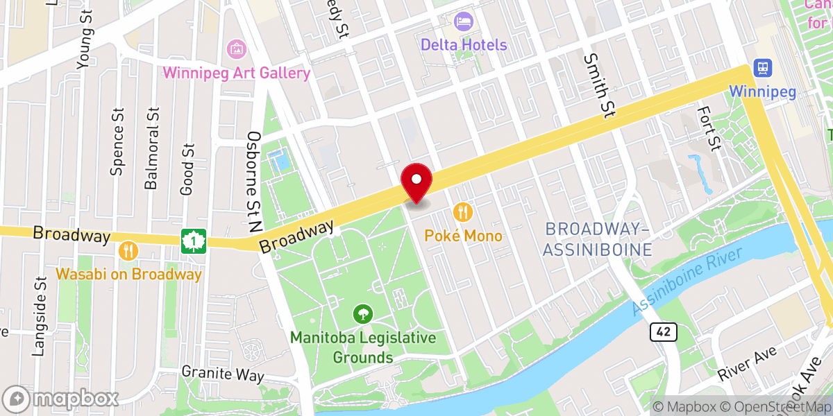 Map showing location of Broadway Disciples United Church