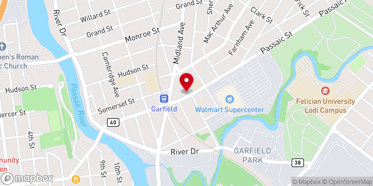 Map showing location of Most Holy Name Roman Catholic Church