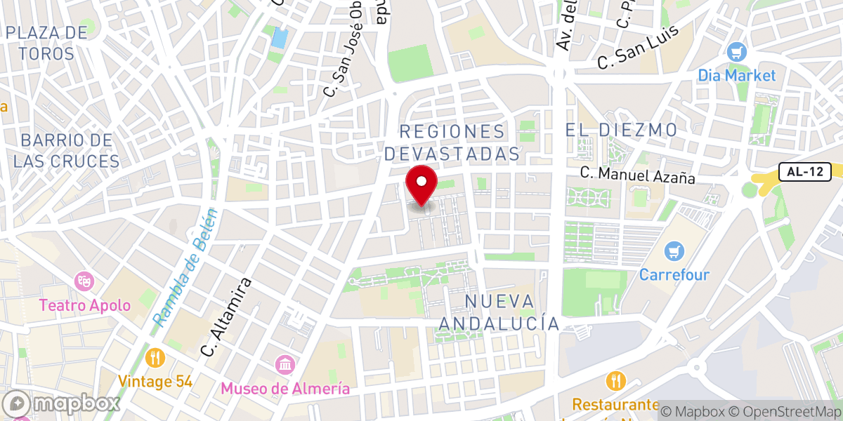 Map showing location of Iglesia Cornerstone Almería
