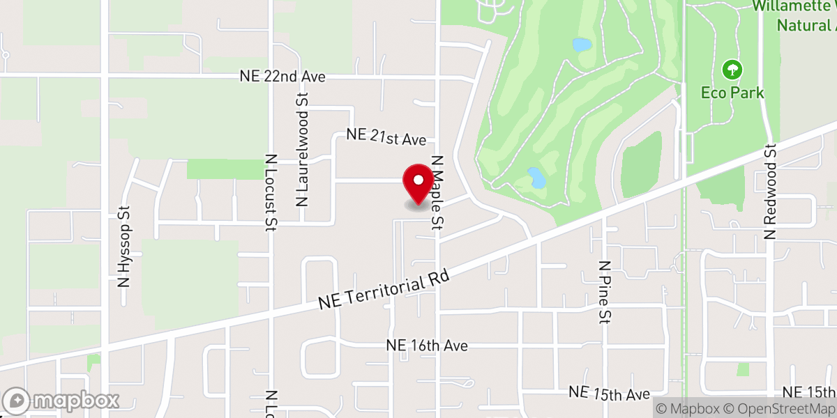 Map showing location of Christ the King - Canby