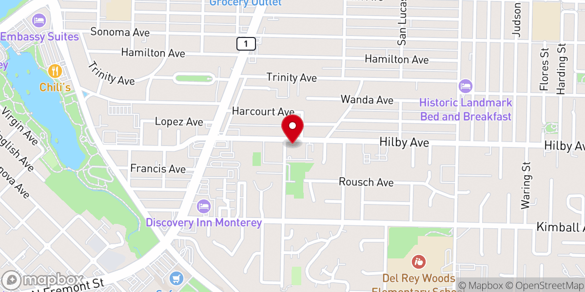 Map showing location of Lighthouse Baptist Church