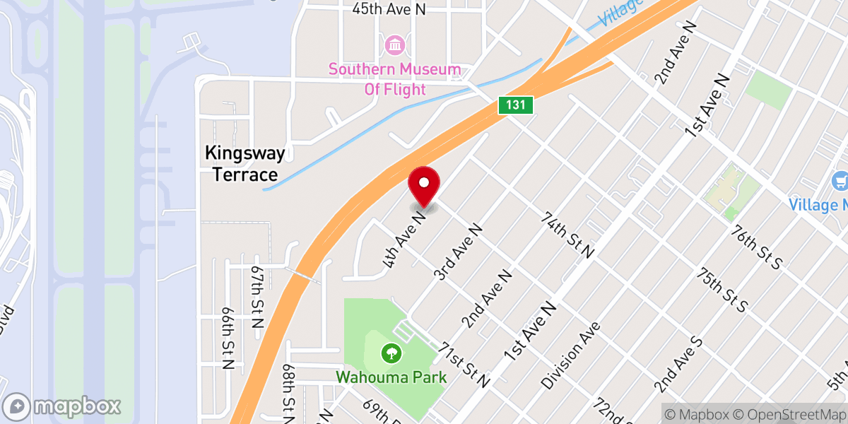 Map showing location of East Lake Full Gospel Baptist Church
