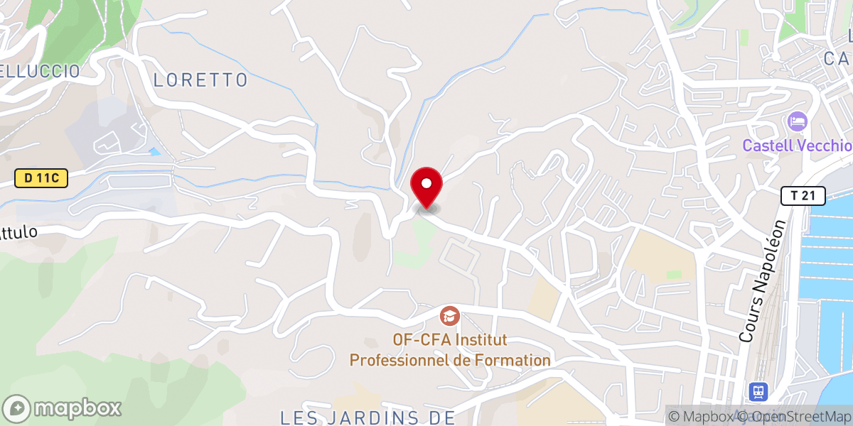 Map showing location of Chapelle Notre-Dame de Lorette (Chemin du Loreto, Ajaccio)