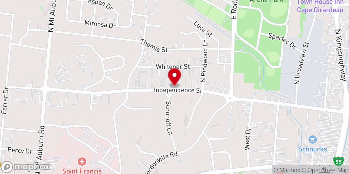 Map showing location of Lighthouse Baptist Church