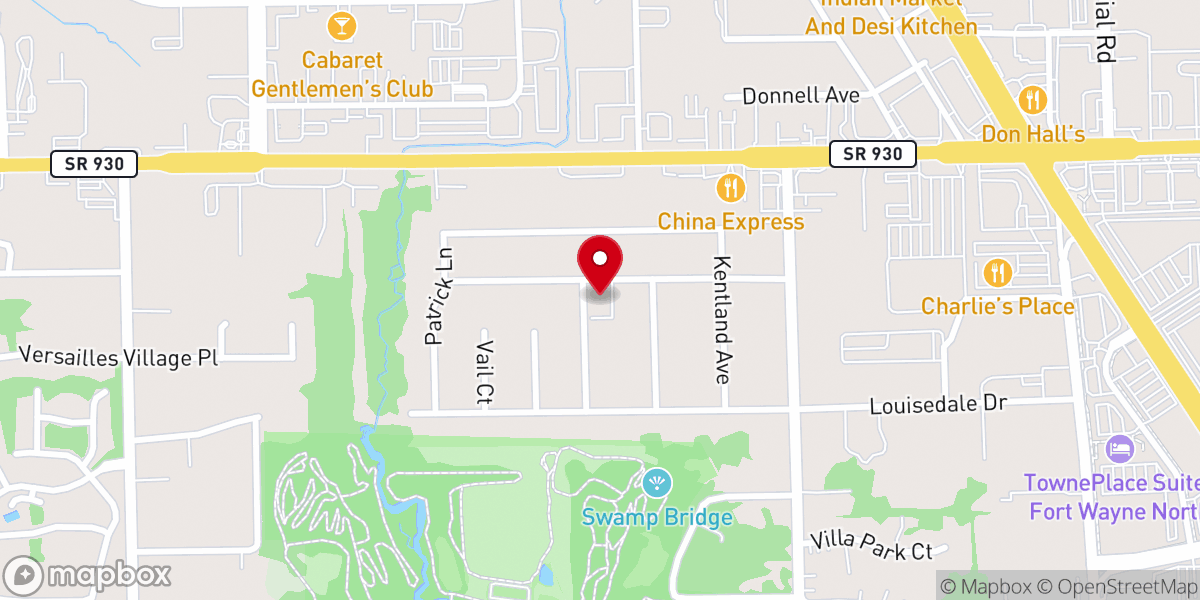 Map showing location of Grace Communion Fort Wayne