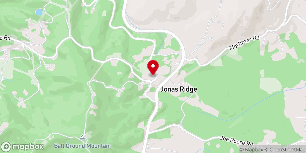 Map showing location of Jonas Ridge UMC