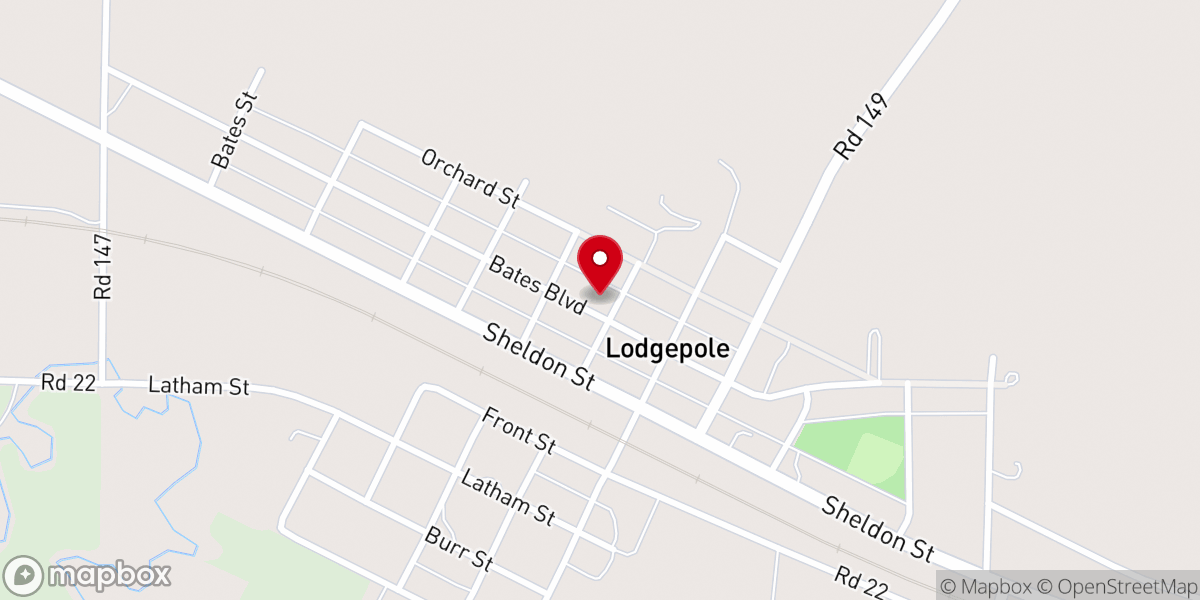 Map showing location of Lodgepole United Methodist Church