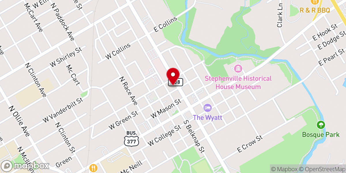 Map showing location of Graham Street Church of Christ
