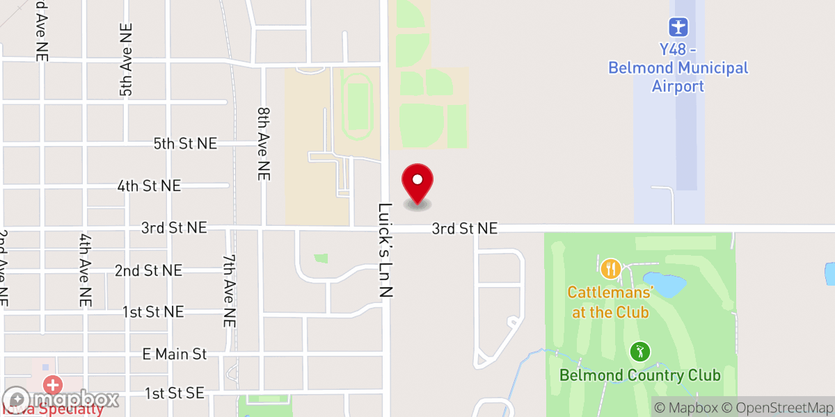 Map showing location of St. Francis Xavier Catholic Church