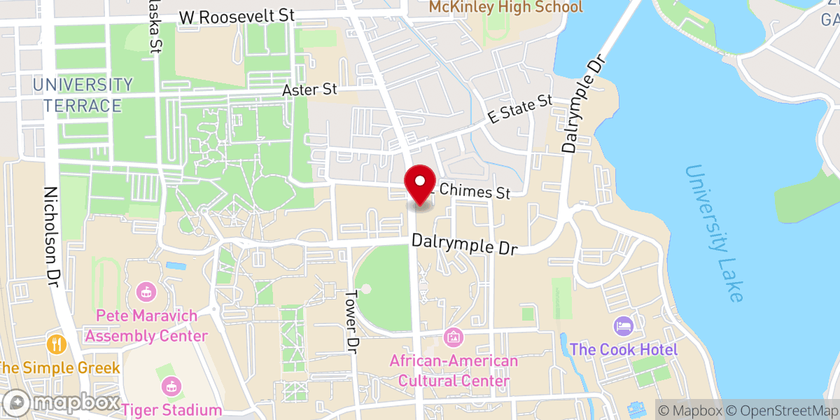 Map showing location of Baptist Collegiate Ministry