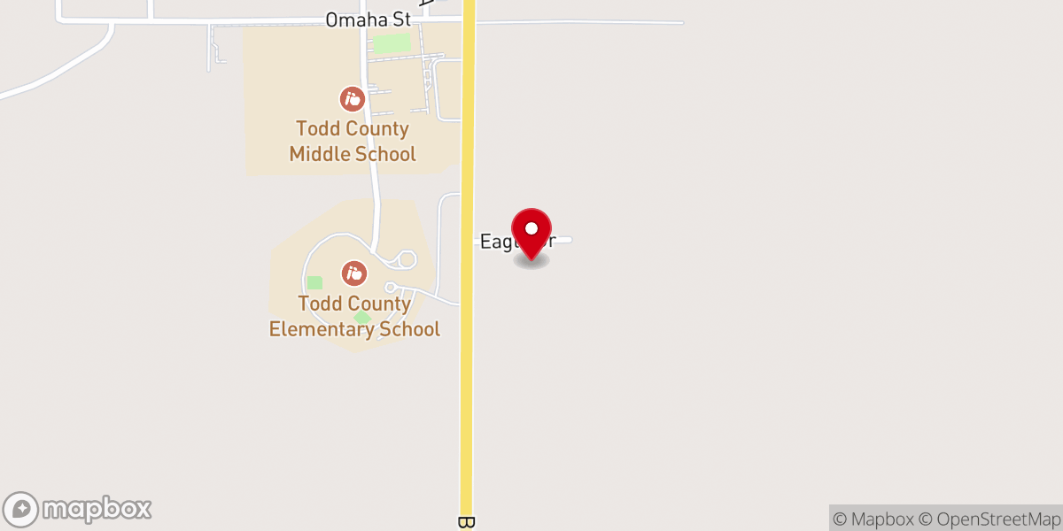 Map showing location of Tiospaye Bible Baptist Church