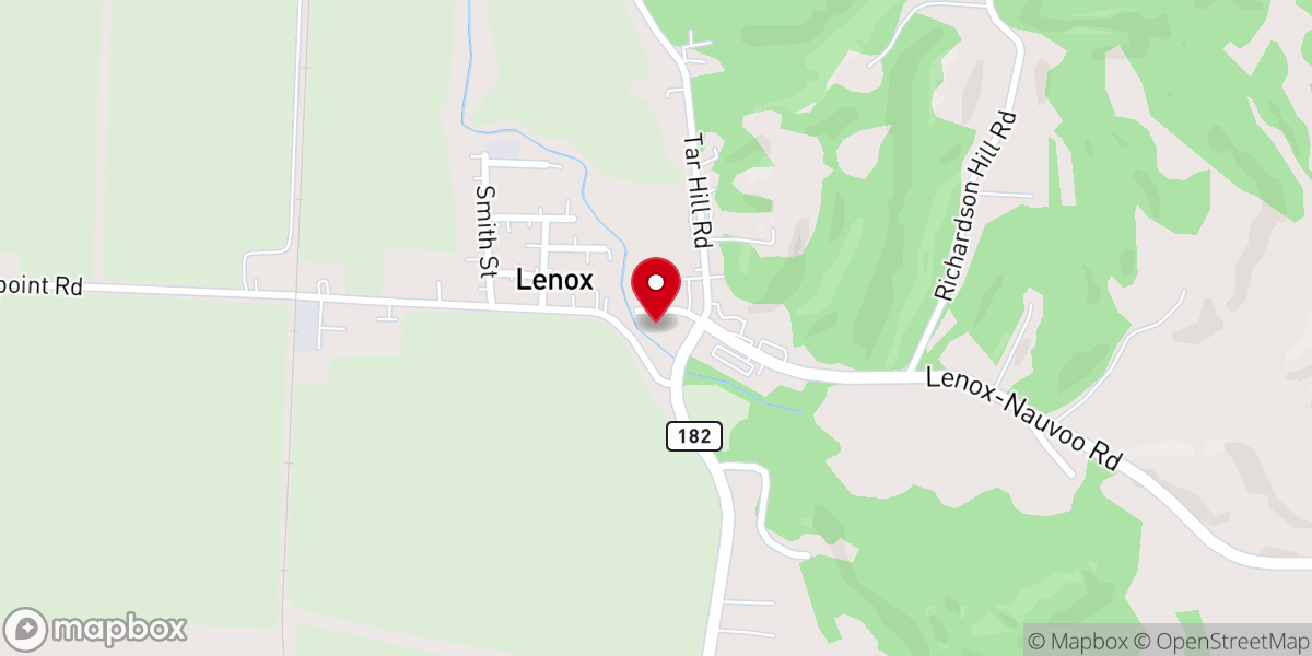 Map showing location of Fellowship Baptist Church