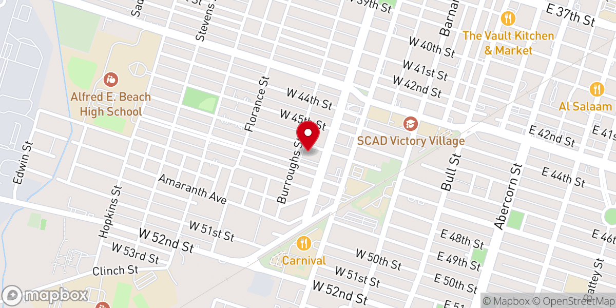 Map showing location of Savannah Church of God