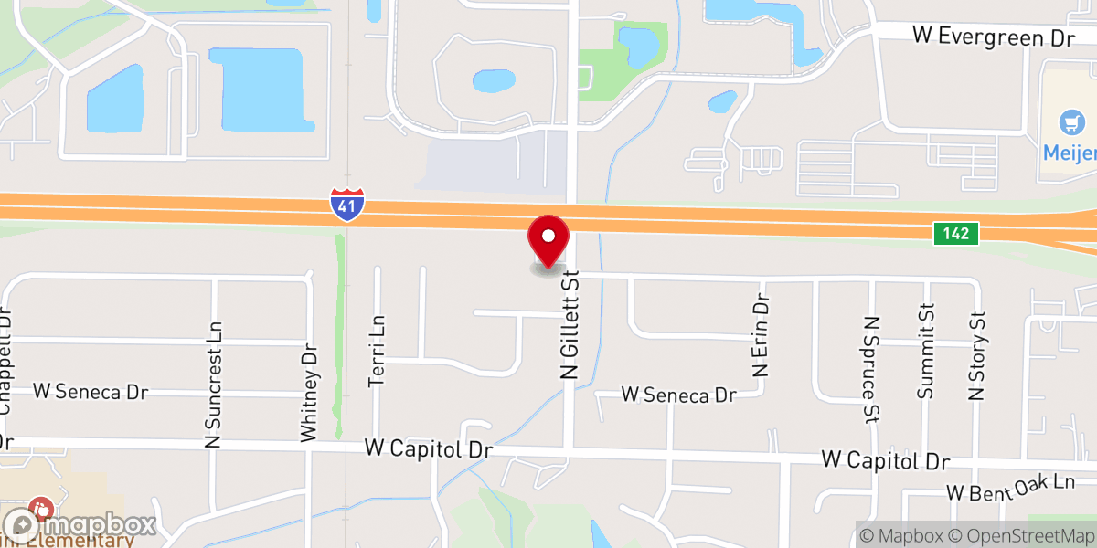 Map showing location of Community Church of Appleton