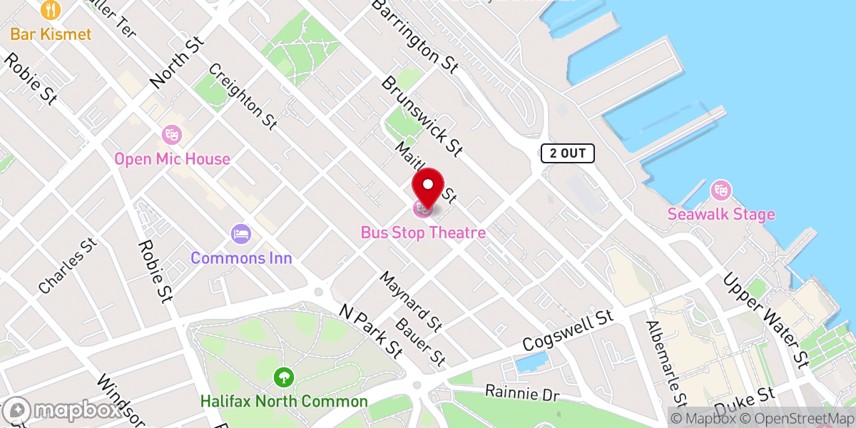 Map showing location of Halifax Backpackers Hostel