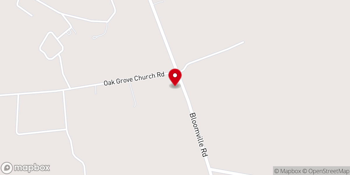 Map showing location of Oak Grove Church