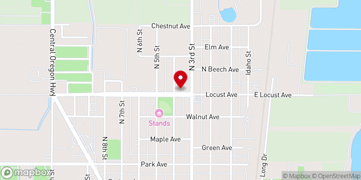 Map showing location of Nyssa Baptist Fellowship