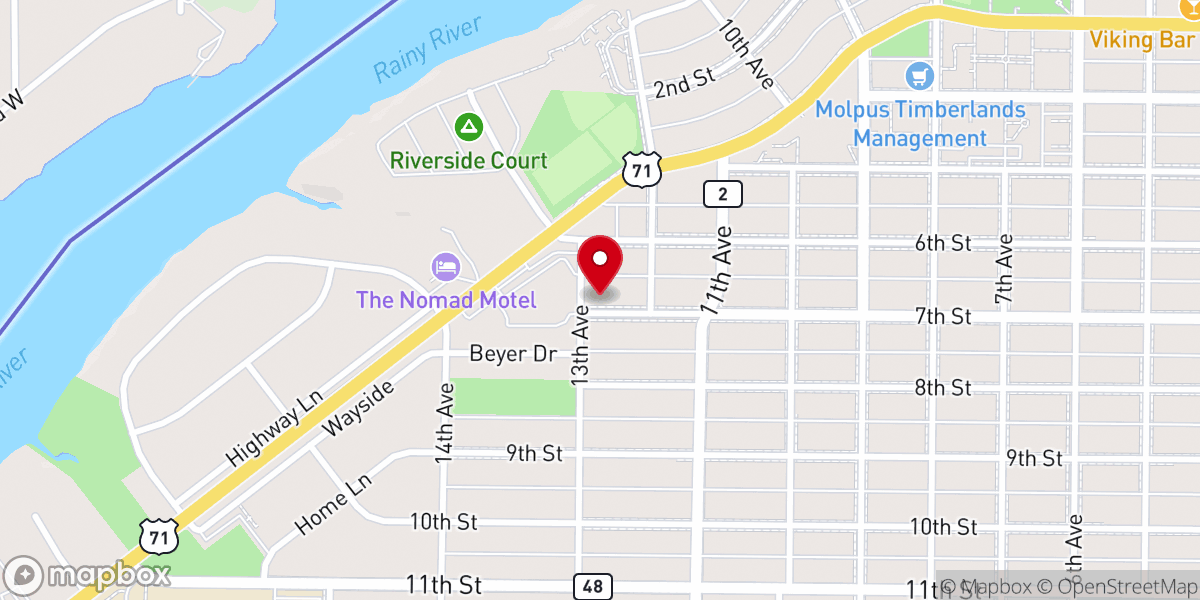 Map showing location of International Falls Seventh-Day Adventist Church