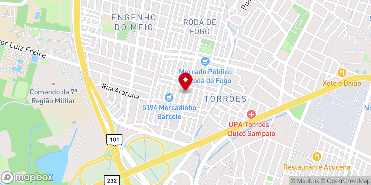 Map showing location of Igreja Pentecostal