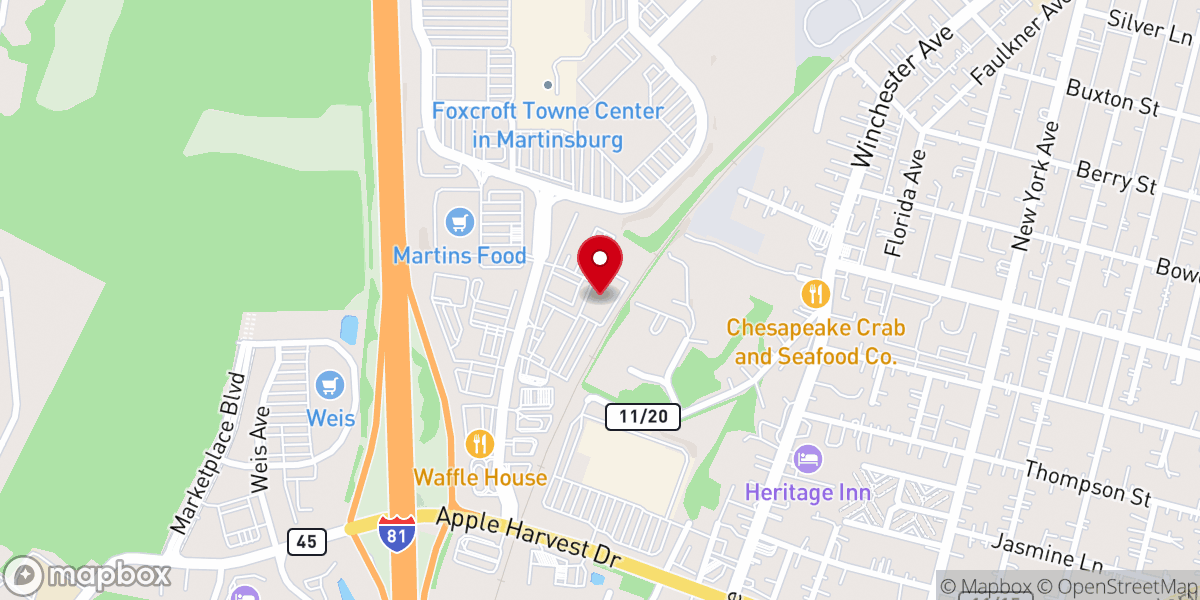 Map showing location of Crossroads Church