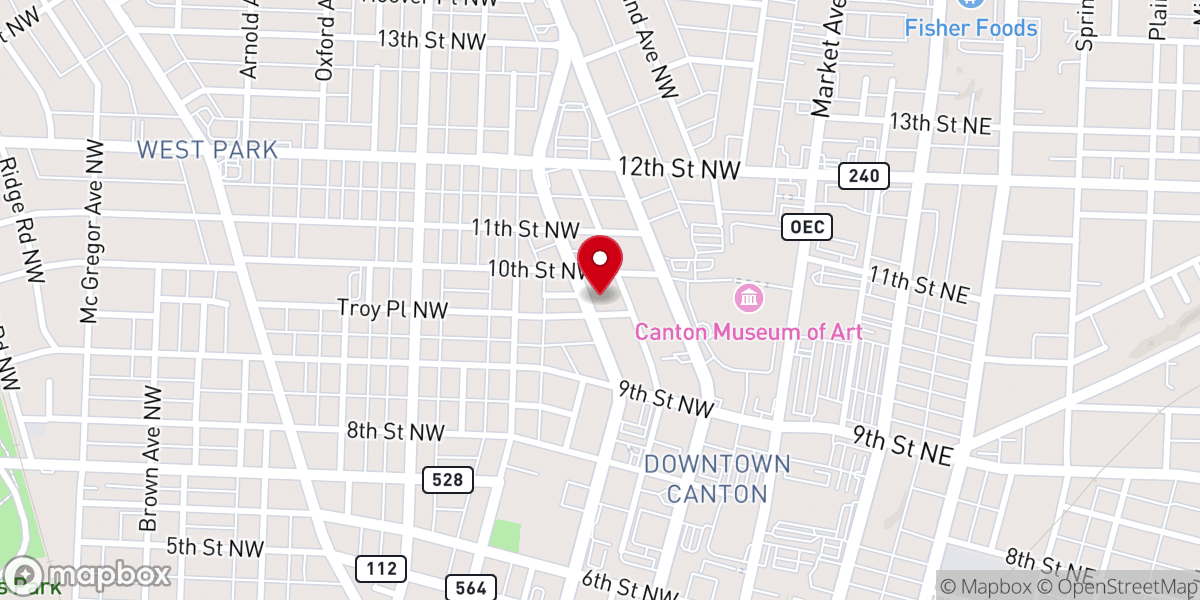 Map showing location of The Church of Canton