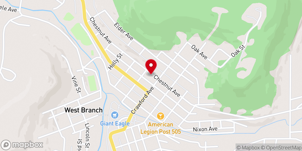 Map showing location of Presbyterian Church