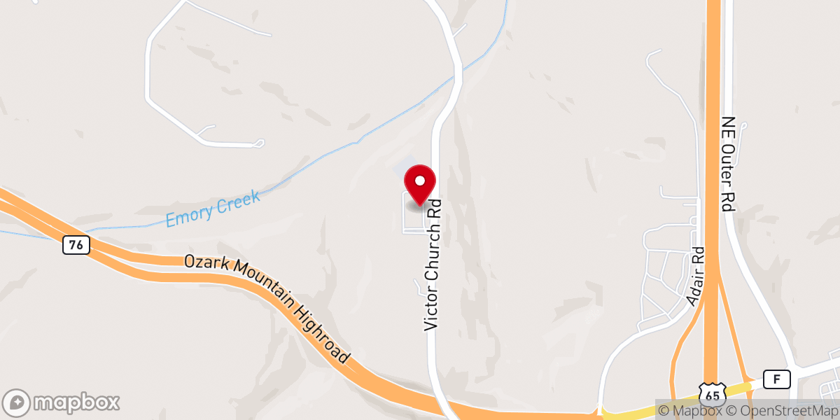 Map showing location of Victor Baptist Church