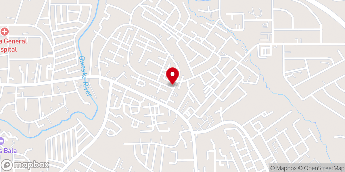 Map showing location of RCCG (Abiding Fruit Assembly) Kubwa