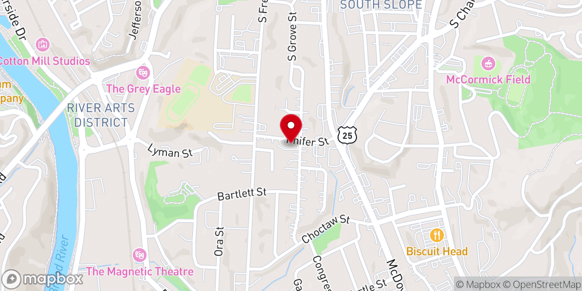 Map showing location of Brown Temple CME Church