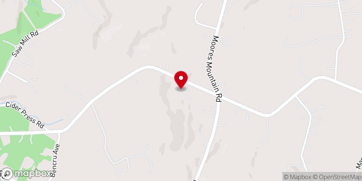 Map showing location of Moore's Mountain Church