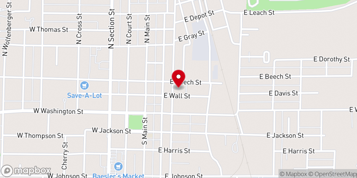 Map showing location of First Christian Church