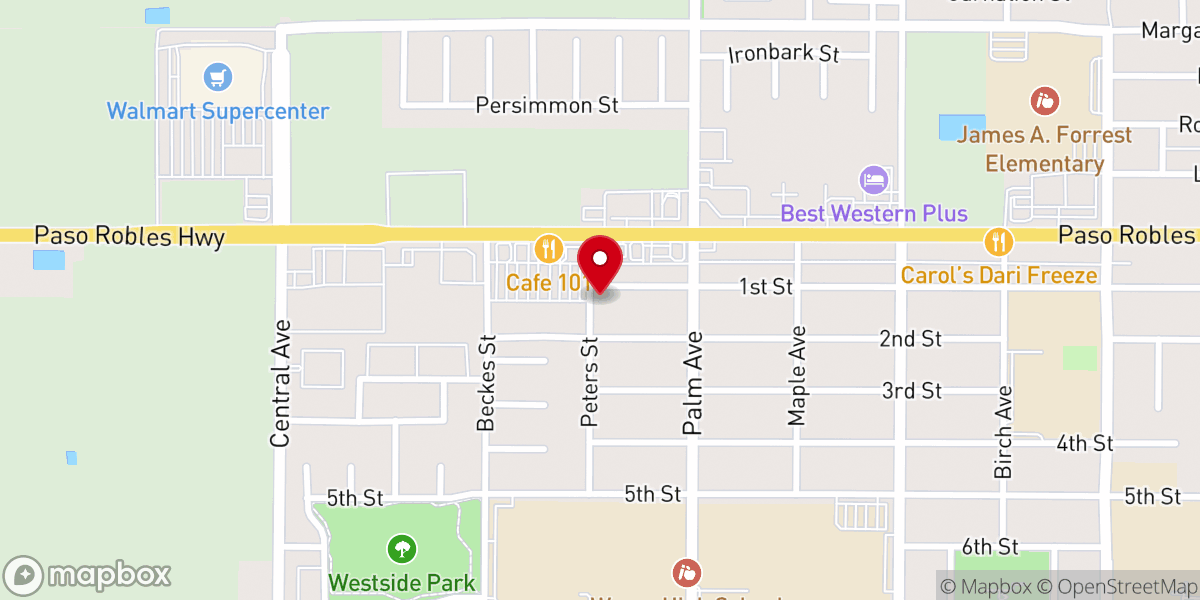 Map showing location of Central Mssnry Baptist Church
