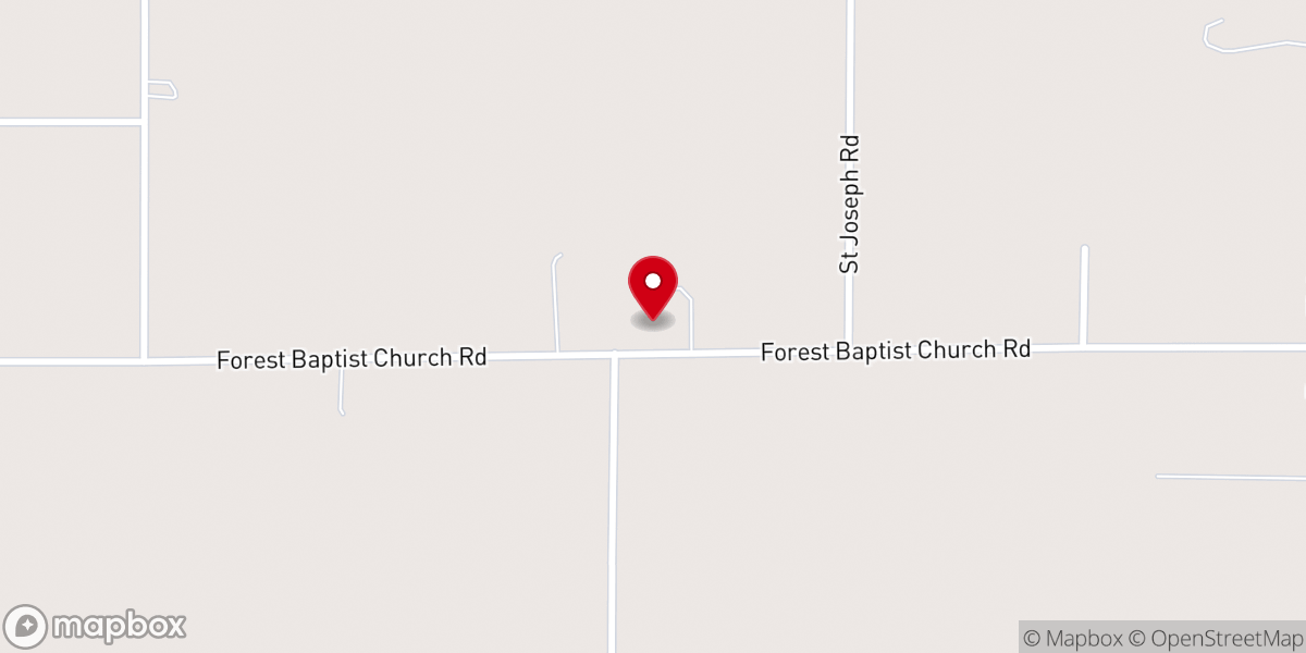 Map showing location of Forest Baptist Church (SBC)