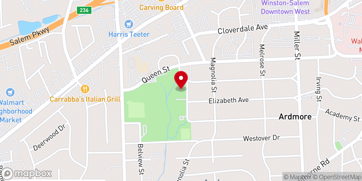 Map showing location of Miller Park Community Center