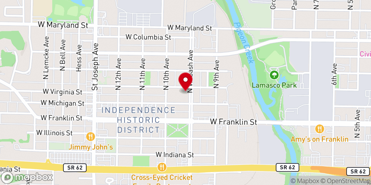 Map showing location of Our Lady of Lourdes Grotto
