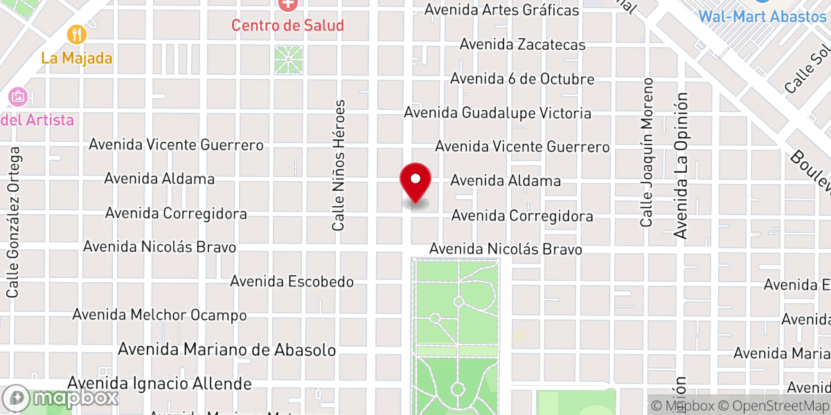 Map showing location of Iglesia Bautista El Calvario