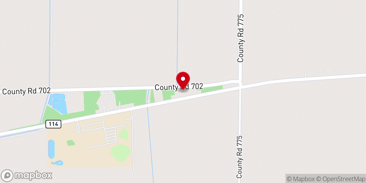 Map showing location of Olive Branch Church