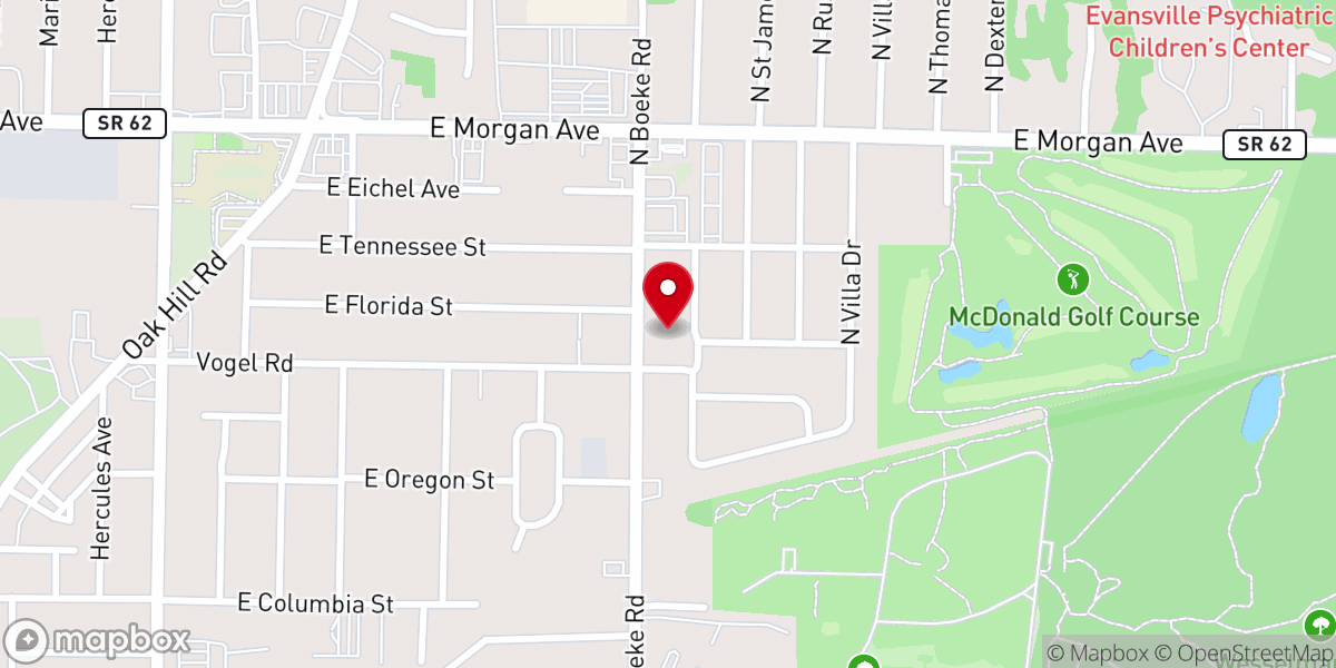 Map showing location of Northeast Park Baptist Church