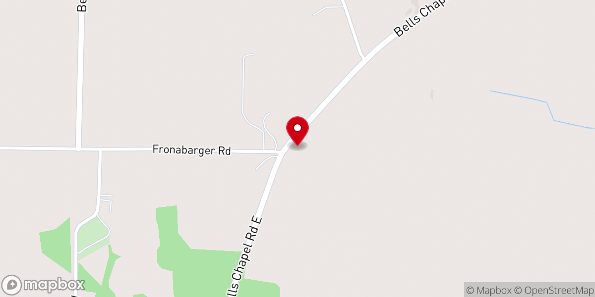 Map showing location of Bell's Chapel United Methodist Church