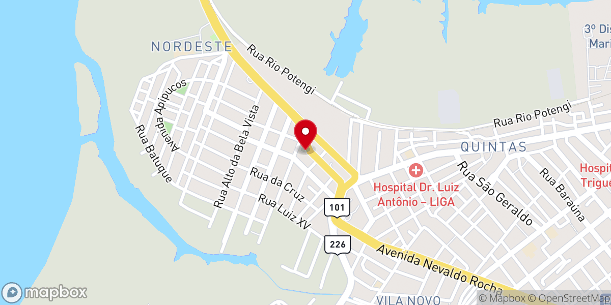 Map showing location of O Brasil para Cristo - Bairro Nordeste
