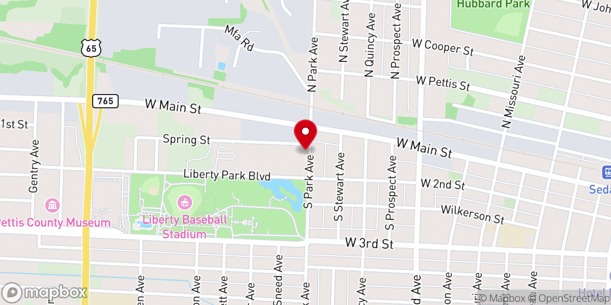 Map showing location of Parkway Freewill Baptist Church