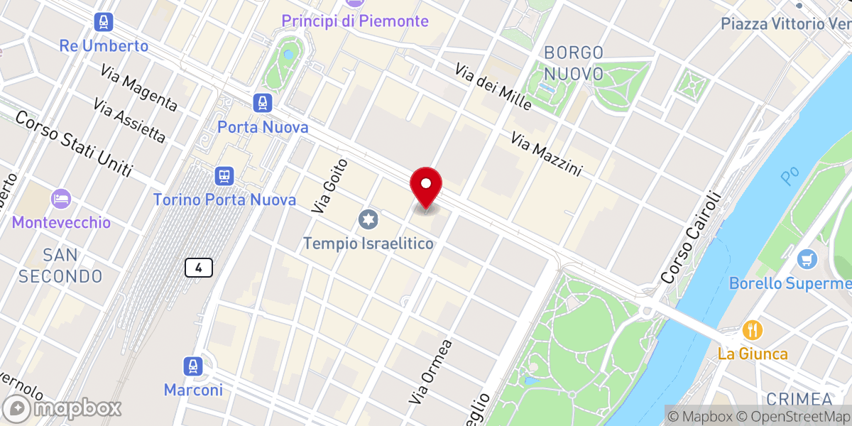 Map showing location of Comunità protestante internazionale di lingua inglese - The English Speaking Church of Turin