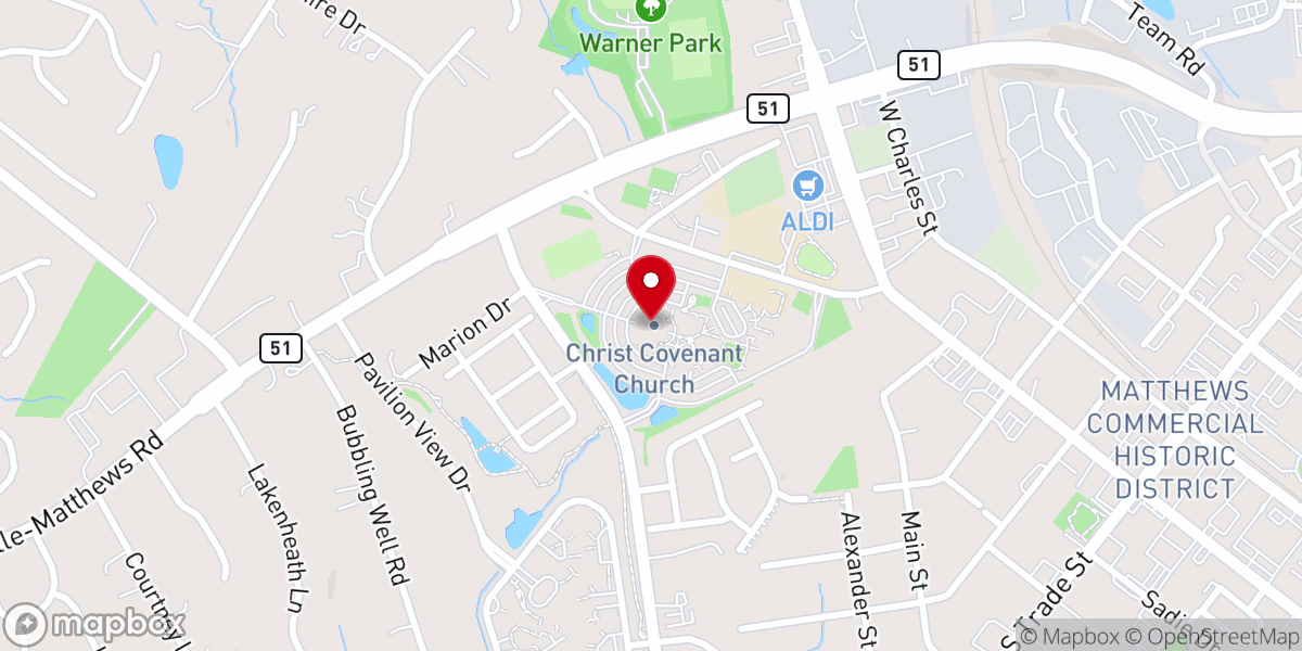 Map showing location of Christ Covenant Church