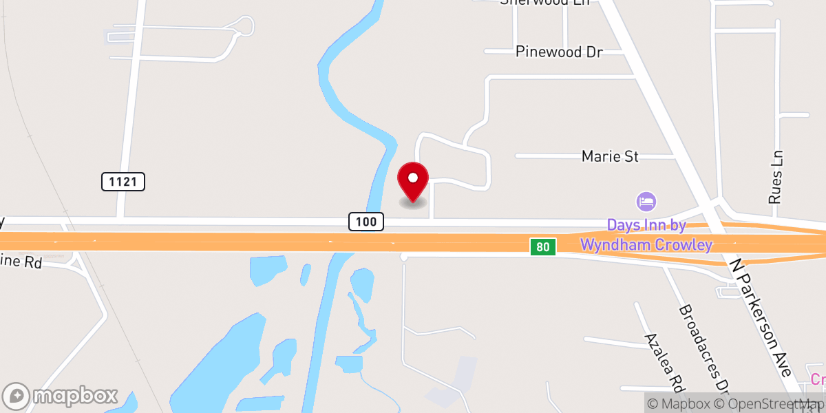 Map showing location of Apostolic Pentecostal Church of Crowley